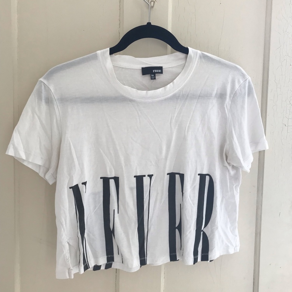 Cropped graphic white tee